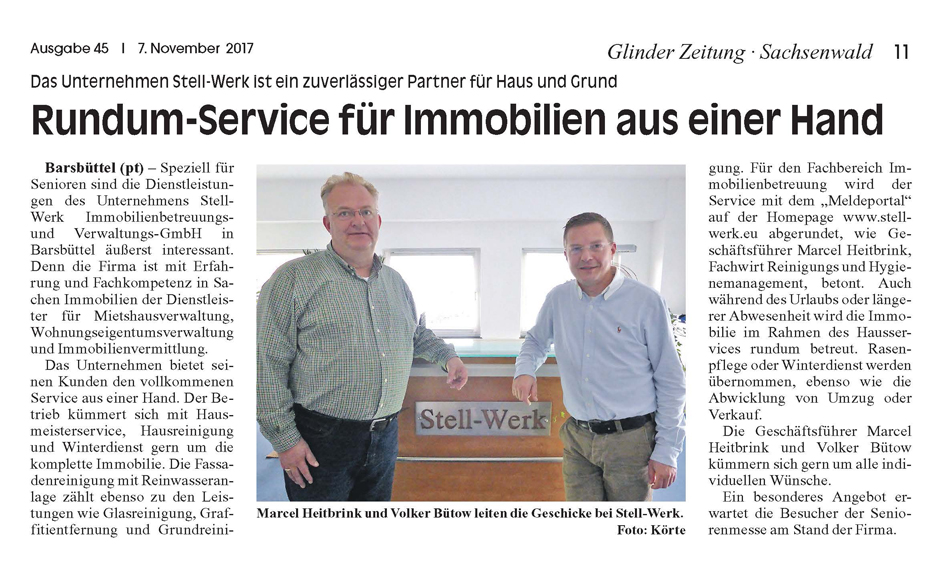 Pressebericht - Stell-Werk Immobilienbetreuungs- und Verwaltungs-GmbH